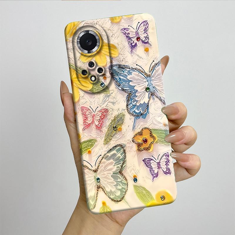 For Huawei Nova 9 / Honor 50 Phone Case NAM-LX9 NTH-NX9 Soft Silicone Sweet Painted Protective Back Cover Cute Printed Casing