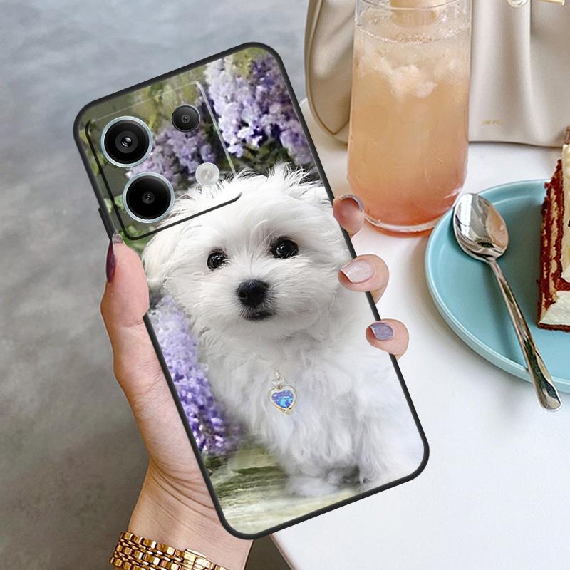 Cartoon Maltese Dog Case For Xiaomi Redmi Note 11 9 10 12 13 Pro Plus 9S 10S 11S 12S Redmi 12 10C 9C 13C Cover