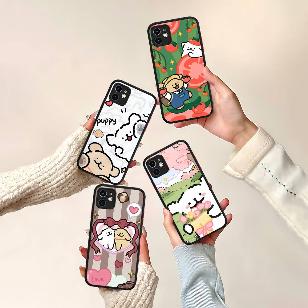 Maltese Cute Line Puppy Dog For IPhone 15 16 Pro Max 11 12 13 14 XS XR X Plus 16E Matte Translucent Phone Cover