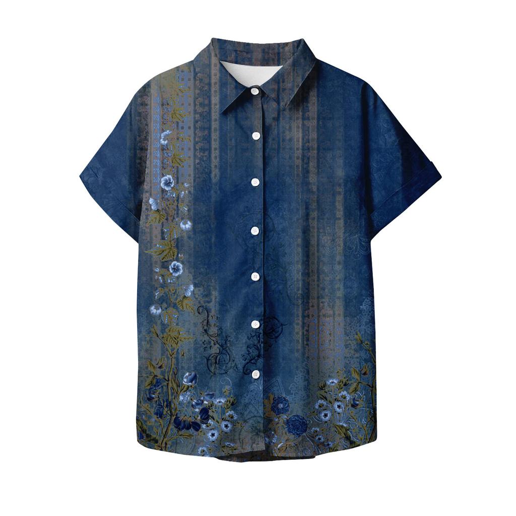 Women Summer Tops Short Sleeves V Neck Button Shirts Work Shirts Dressy Elegant Loose Shirts Women Pullover Beach Shirts Short Sleeves