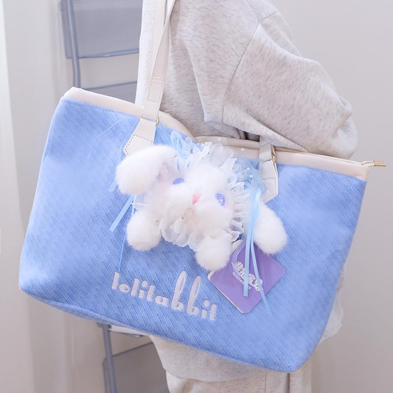 

Плюшевая игрушка Лолита Зайчик Сумка-тоут Мягкий ПП хлопок Подарок для девочек и подруг** синий