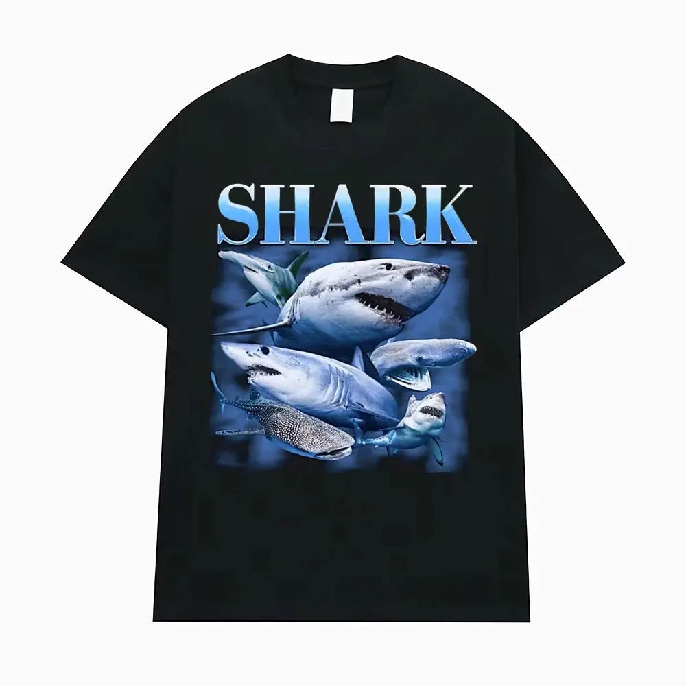 Ocean Shark Graphic Print T-shirt S