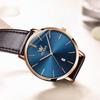 OLEVS Montre pour homme 40 mm Boîtier fin Affichage de la date Étanche 30 m Bracelet style cuir Business Casual Options multicolores Légère 35 g Montre de mode