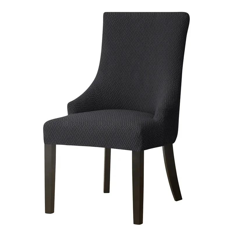 Sloping Back Chair Cover Jacquard Armchair Covers Stretch Wing Back Chairs Slipcover for Wedding Dining Living Room Armchairs