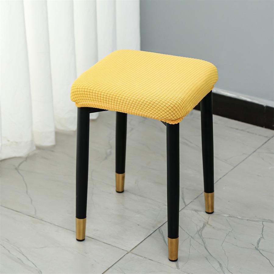 

1pc Thickened Square Stool Cover High Stretch Plaid Chair Seat Slipcover Removable Bar Stool Protector for Kitchen Dining Room жёлтый
