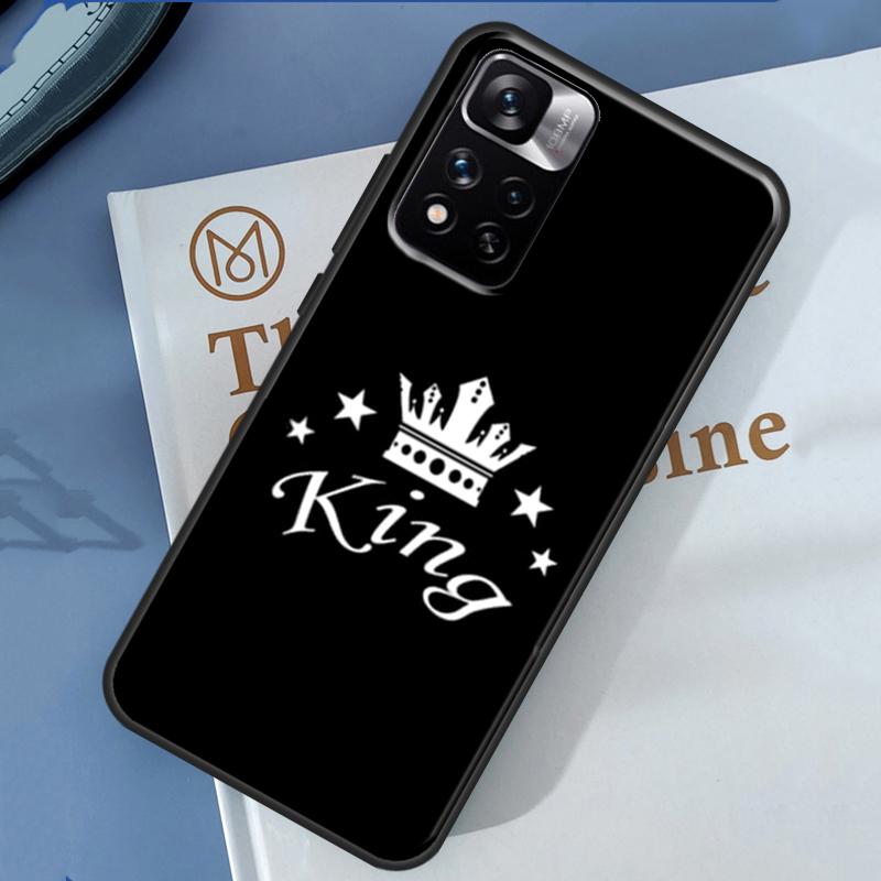 Crown QUEEN & KING Couples Case For Xiaomi Redmi 13C 10C 12C 14C Redmi Note 14 13 Pro 12 11 9 10 9S 10S 11S 12S Cover