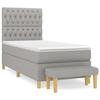 3137373 vidaXL Divan Bed with Mattress Light Grey 100x200cm Fabric
