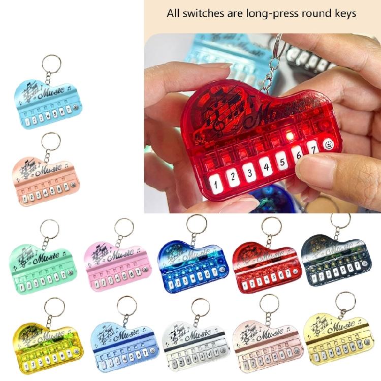 Pocket Sized Electronic Piano Keychain Toy With Multicolor Illuminated Keys Portable Music Learning Device For Children