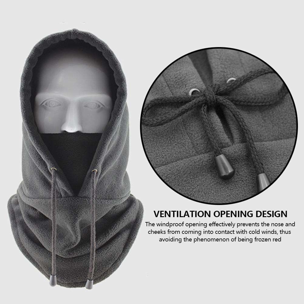 Winter Outdoor Cycling Fleece Lined Knitted Face Mask Hat Windproof Cold Proof Snow Sports Headwear Motorcycle Warmth Protection