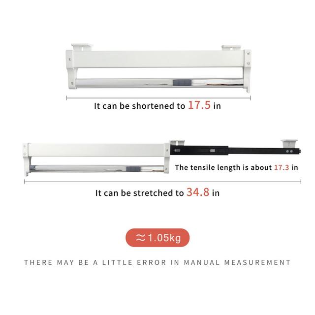 Heavy Duty Pull-Out Closet Valet Rod Adjustable Wardrobe Clothing Rail Top Mount Wardrobe Hanger Rack Bar Ball Bearing Slide