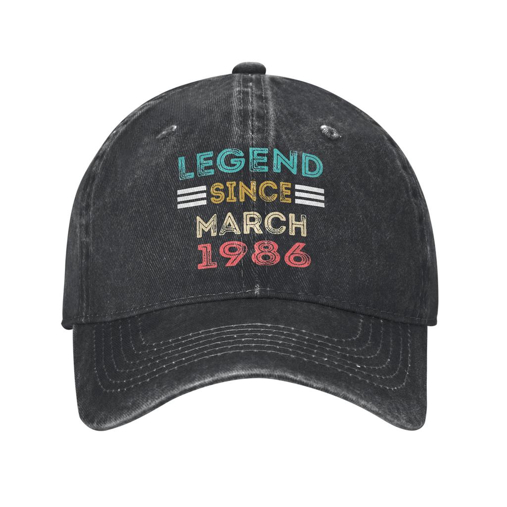 Unisex Women Vintage 1986 Birthday Year 40 years old Print Hat Classic Distressed Washed Baseball Cap Adjustable
