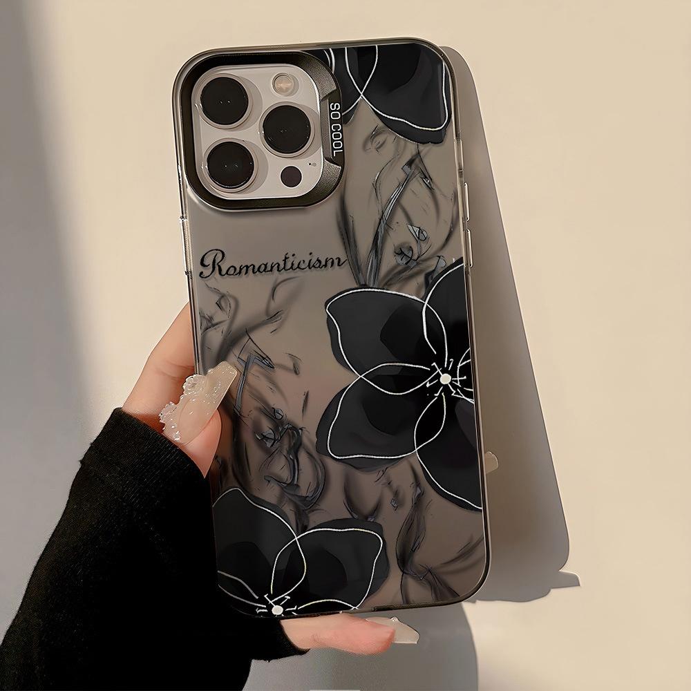 Black Gold Camellia Is Suitable for iPhone17Pro Max Mobile Phone Case Apple 15/14 Niche 14Pro Anti-drop Ins