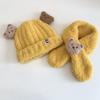 Cute Bear Scarf Hat Set Cartoon Children's Ear Protection Hat Plush Beanie Cap  Boys/Girls