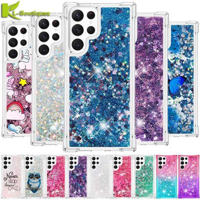 Coque S24 Ultra sur Pour Etui Samsung Galaxy S24 Ultra Couverture Coque Liquide Dynamique à Paillettes Pour Samsung S 24 Ultra S24 Plus Coque de Téléphone