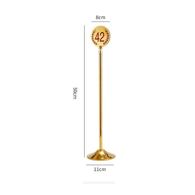 Gold-Plated Stainless Steel Double-Sided Table Number Plate for Restaurants