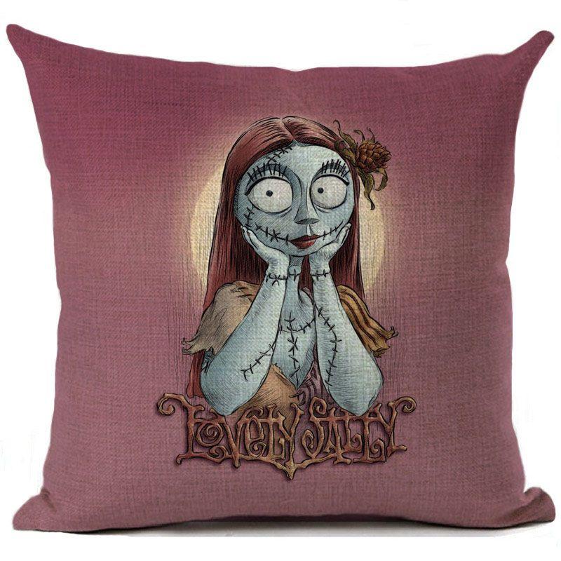 Nightmare Before Christmas Baumwolle Leinen Wurfkissenbezug Sofakissenbezug Heimdeko