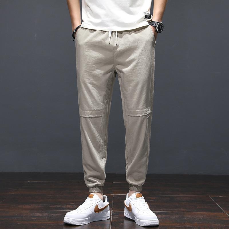 Casual Pants for Men, Showing a Youthful and Thin Elastic Spring Solid Color Pants. Casual Men's Pants