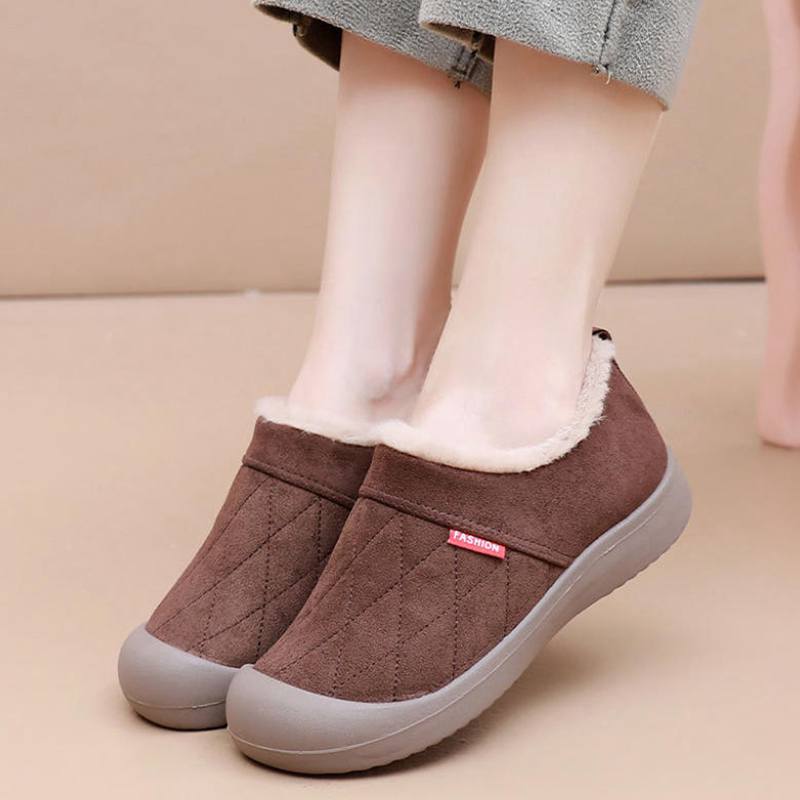 

Женская мода Удобные плоские лоферы Мокасины Ботинки Мягкий искусственный мех Зимние теплые ботинки Повседневная легкая обувь 35 кофейный