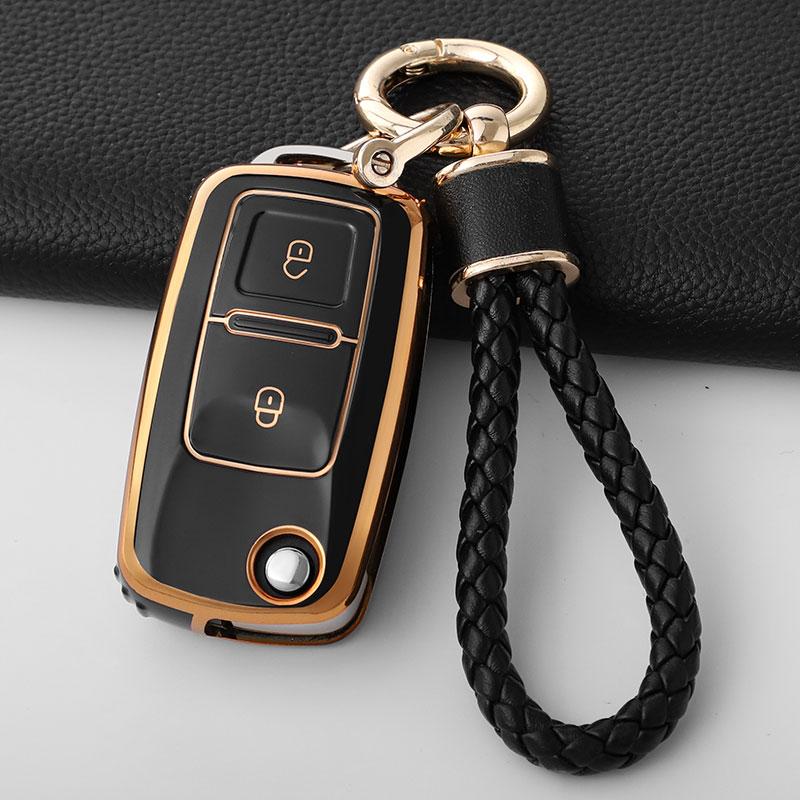 New Tpu Car Key Case Cover Shell For Vw Volkswagen Polo Tiguan Passat Golf Jetta Lavida Skoda Octavia 2 3 Button Accessories