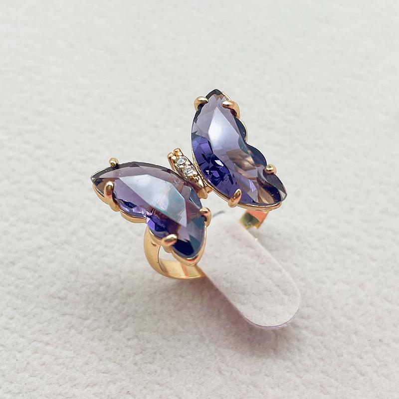 16 Colors Crystal Butterfly Ring Fashion Popular Women's Party Jewelry Charm Adjustable Ring Best Friend Gift Wedding Gift
