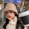 Plush Plush Bucket Hat Warm Basin Sun Cap Winter Fisherman Cap  for Women