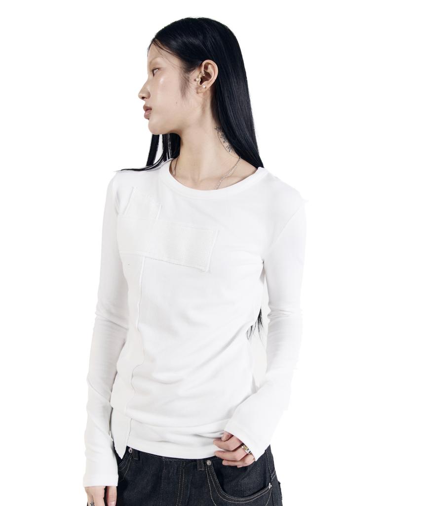 AAKAM Cross Patch Long Sleeve (White)