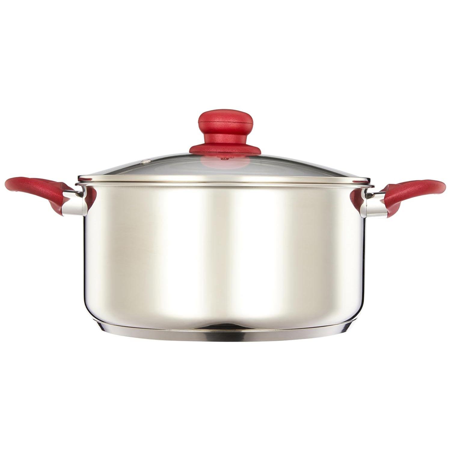 

Кастрюля из нержавеющей стали со стеклянной крышкой | Ударно-штампованное дно | Ручка с мягким покрытием | Можно мыть в посудомоечной машине | 24 см, 5 л | Серебристый