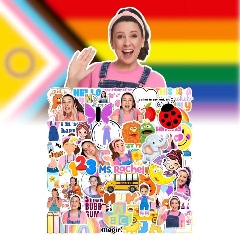 Ms Rachel Educational Stickers For Kids Featuring Unique Shapes Ideal For Learning And Fun