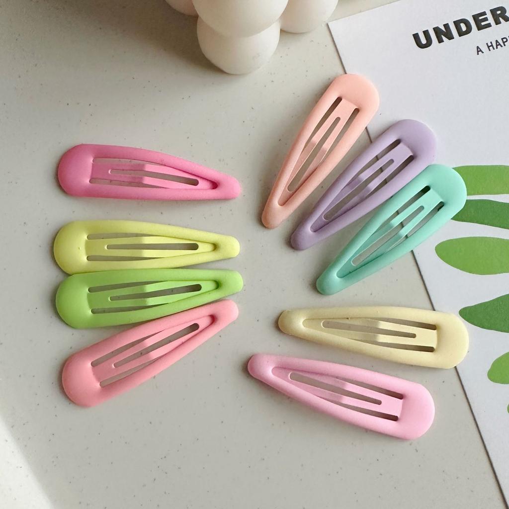 5PCS Waterdrop Shape Hair Clips Candy Color Girls Bangs Clip Edge Clip Women BB Hairpins Metal Snap Hairgrips Hair Accessories