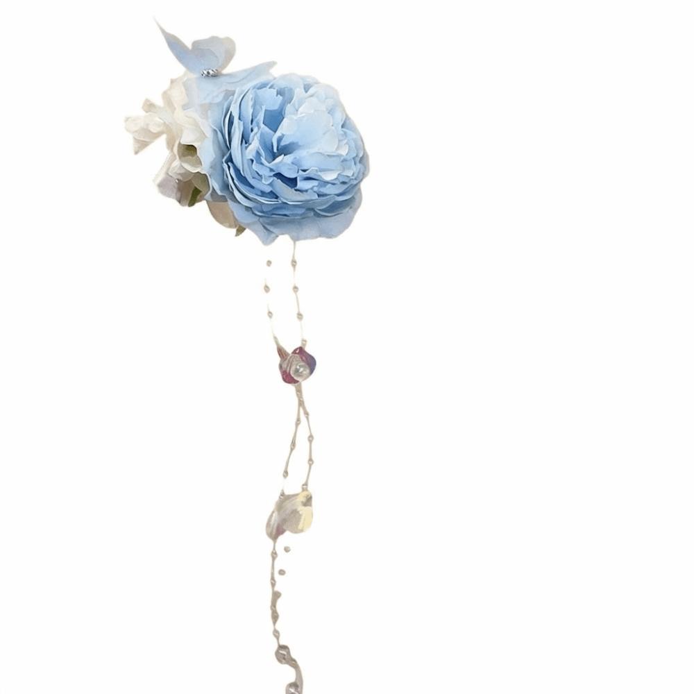 Perlenblume Haarspange Quaste Chinesischer Stil Haarclip Elegant Hanfu Haaraccessoires Mädchen