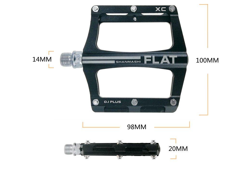 UPANBIKE Mountain Bike Bearing Pedals with 9/16" Spindle, Aluminum Alloy, Flat Platform for BMX, MTB, and Road Bicycles (Pink)