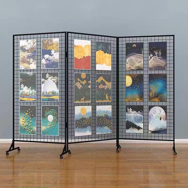 Wrought Iron Folding Display Stand for Art Exhibitions and Storage