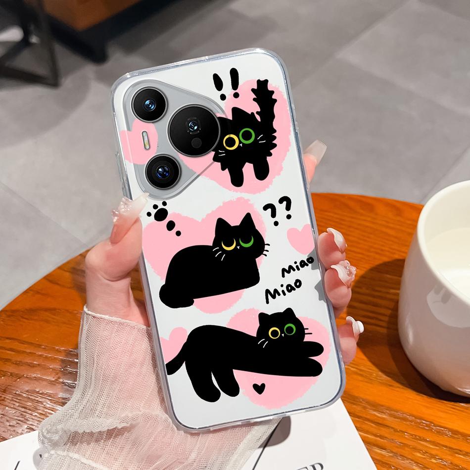For Huawei Pura 70 Pro Plus Ultra Case Lucky Flower Transparent Phone Funda For Huawei Pura 70Pro+ Soft Slim TPU Silicone Cover