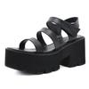 Fashion 2025 Brand Leisure Chunky Platform Sandals High Block Heels Gladiator Goth Black Shoes Woman Fashion Trendy Summer Women Sandals
