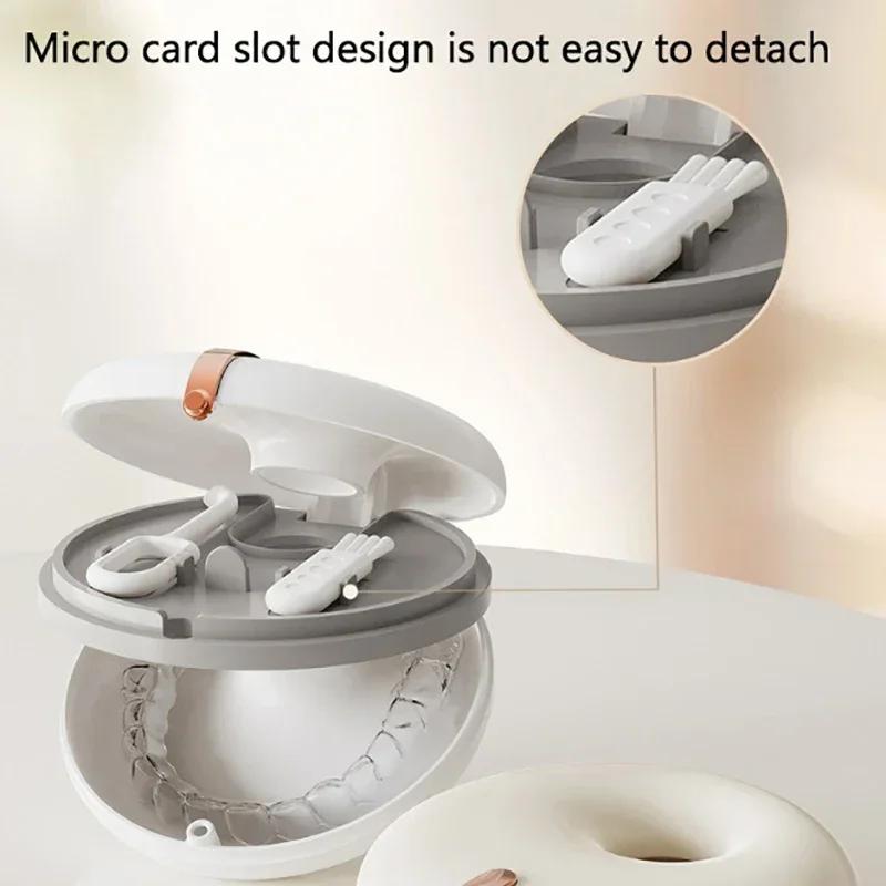Food-grade Portable Double-layer Denture Storage Box,magnetic Aligner,waterproof and Dustproof,used for Dentures,earrings,braces