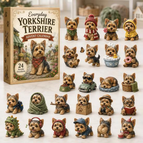 Christmas Ritual Box 2026 Dog Advent Calendar, 24 Days Puppy Figures Countdown Special Edition Calendar 2D Acrylic Cute Collectible Ornaments