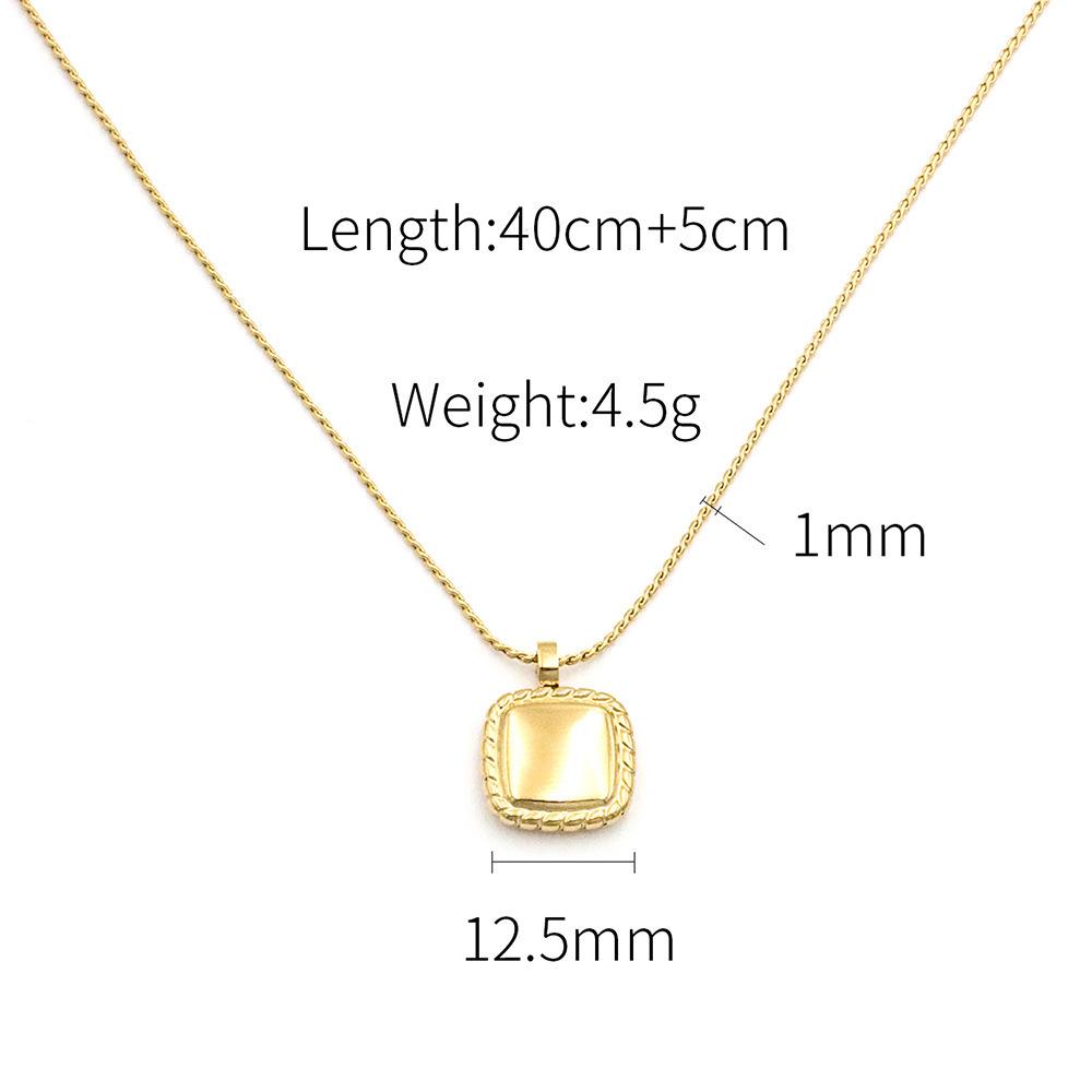 Французская Личность Титановая Сталь Ключичная Цепь Женская Легкая Роскошь Геометрический Квадратный Кружевной Подвеска Женское Ожерелье