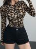 2025 Autumn Women's Leopard Print Zipper Cardigan