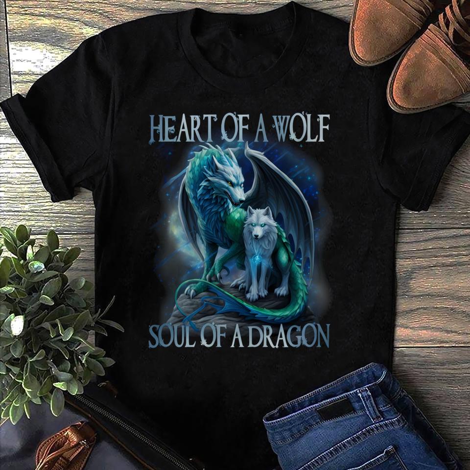 Dragon Wolf T-Shirt: Mythical Warrior Design