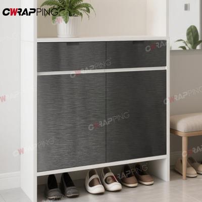 Papel de Parede Envelopamento de Vinil PVC Texturizado Escovado DIY Autoadesivo para Porta Armários Bancadas Decoração de Casa À Prova D'água Removível