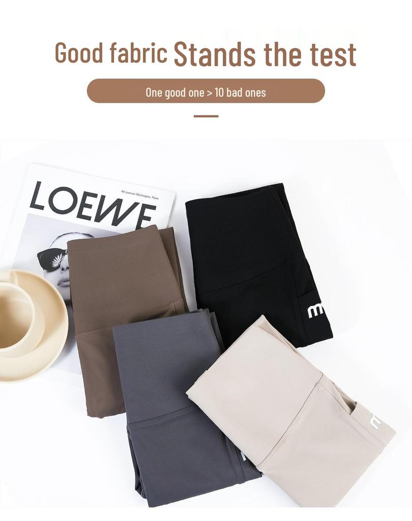 Women's High Waist Fleece Yoga Leggings - Autumn/Winter 2024 Hip-Lifting Side-Pocket Pants