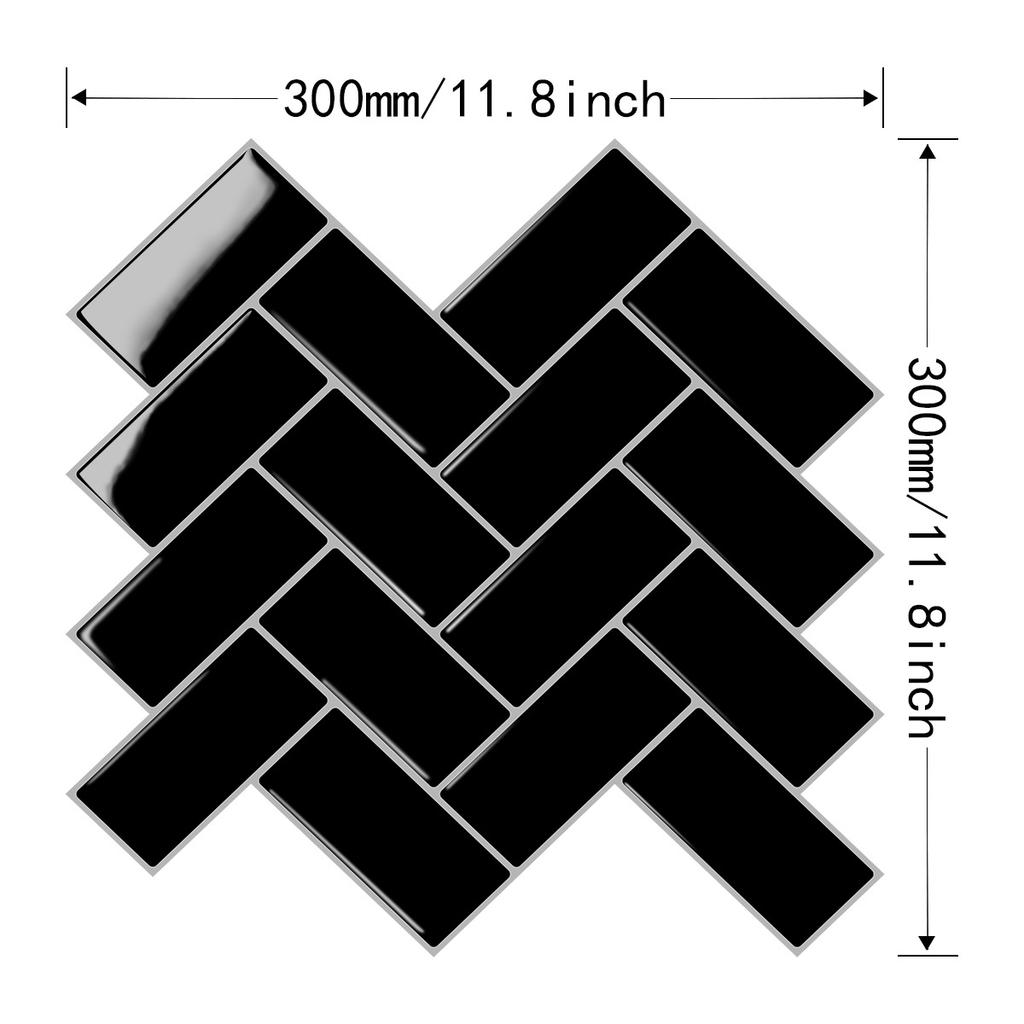 10 Sheets Herringbone Peel and Stick Backsplash for Kitchen Backsplash Stick on Tile for Kitchen Wall Tiles Peel