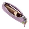 COACH Teri 25 Heart Charm Silver Metallic Leather Shoulder Bag Medium Women's Light Purple