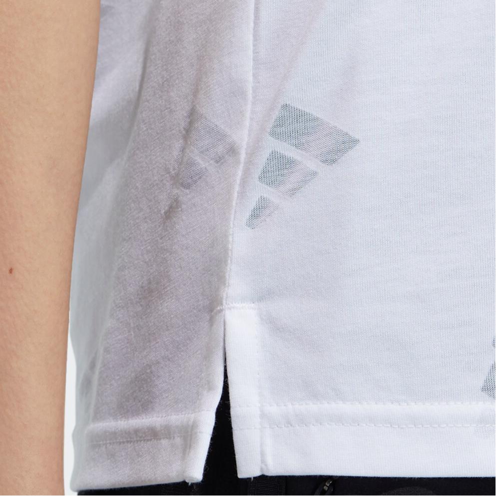 Adidas Fi Tee Burnout Logo Printed Sports Short Sleeve T-Shirt Women Tops White GP0676