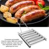 Edelstahl Wurstroller-Gestell Silber BBQ-Grillgestell Wiederverwendbarer Wurstgrill Outdoor-BBQ
