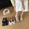 New Style Fashion Summer Women Slipper Square Toe Ladies Mules Sexy High Heel Slippers Female Designer Woman Shoes Zapatos Mujer