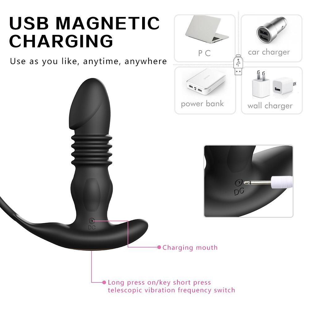 Male Thrusting Prostate Massager Bluetooth APP Vibrator for Men Gay Anal Plug Wireless Remote Butt Plug Sex Toy for Couples