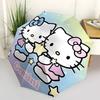 1pc Hello Kitty Gemini Zodiac Sign Automatic Folding Umbrella - Portable 3-Fold Design with Iron Frame - Outdoor for Fans, Travelers, Everyday Use - P