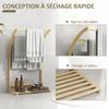 Bamboo Towel Rack 3 Bars With Storage Shelf For Bathroom And Laundry Natural Finish