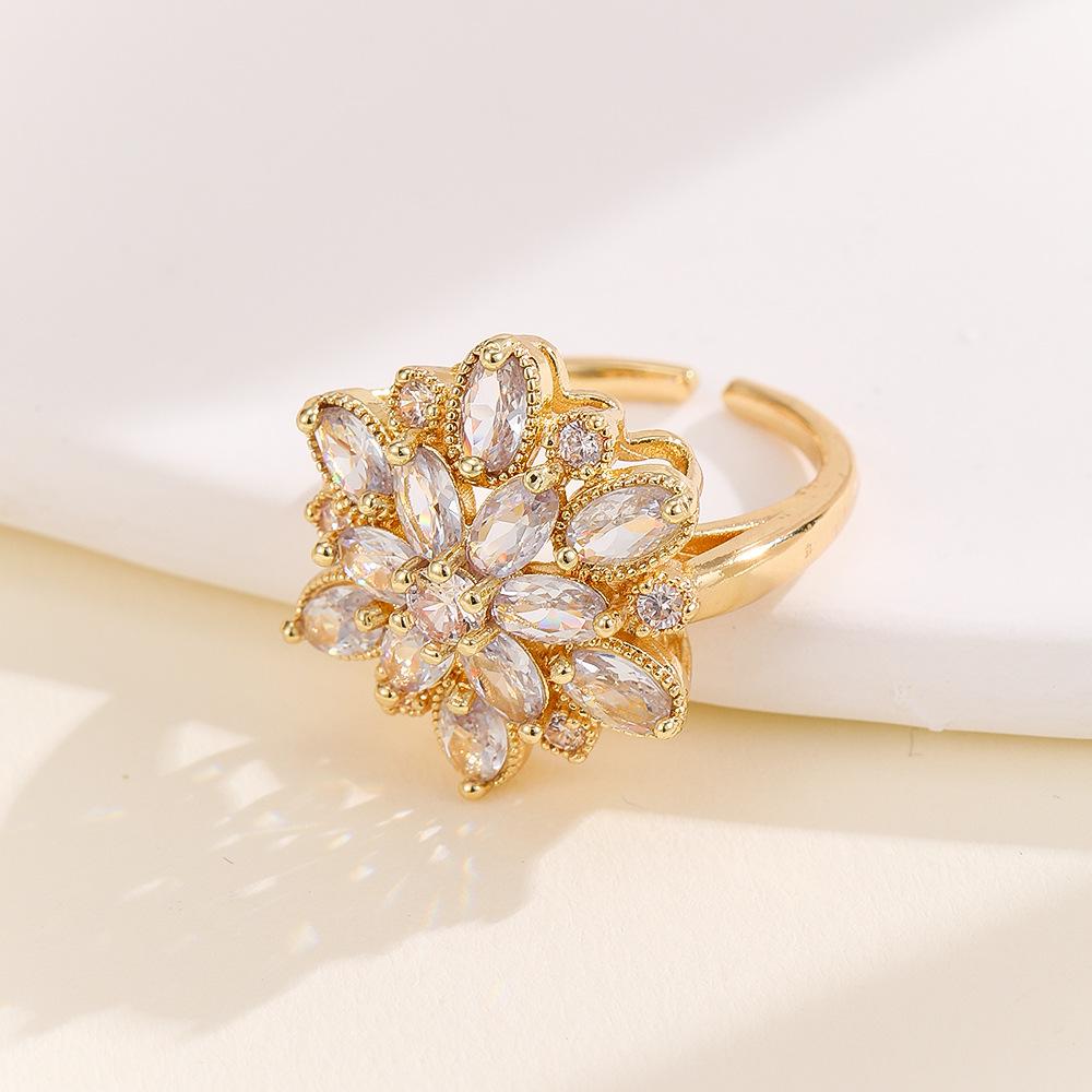 Золотой Серебряный Цвет Алмазные Каффы Кольца Для Женщин Усыпанные Цирконием Регулируемые Раскрывающиеся Пальцевые Аксессуары